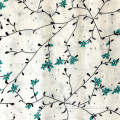 40S Rayon Satin Screen Printed With Fine Branches